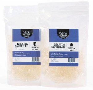 Size 00 Separated Gelatin Capsules | Gel Pill Capsules | Herb Affair