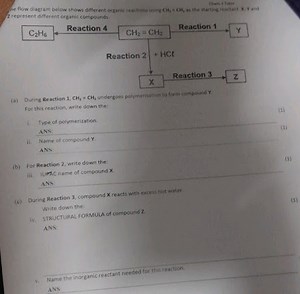 Chem : Tues.he flow diagram below shows different organic teac... | Filo