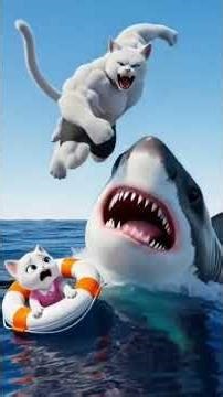 cat emotional story and 🦈 shark #animation#viralshorts