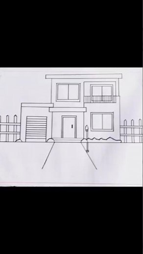 🏠 Simple Modern House Drawing