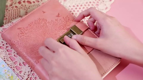Pink Diary with Lock for Women Girls 256 Pages Leather Password Journal with Lock A5 Vintage Locked Journals for Writing Note Taking, 5.9x 8.3 in