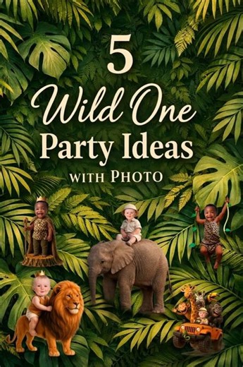 Stop! 🦁 5 Wild One Birthday Ideas with Photo (No AI)