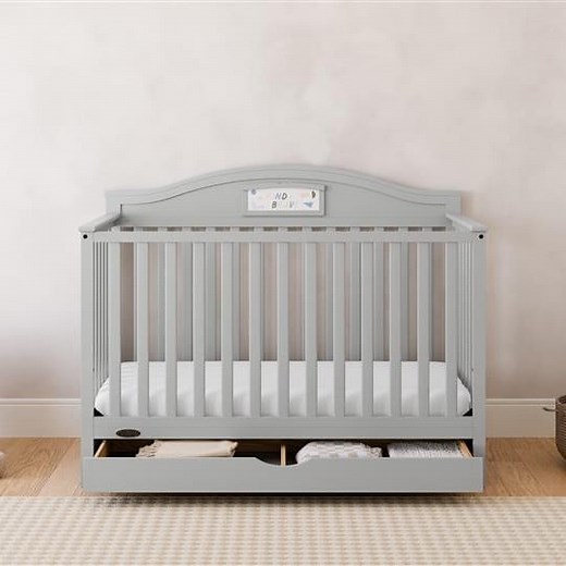 Graco Story 5-in-1 Convertible Baby Crib with Drawer and Reversible Headboard, Pebble Gray - Walmart.com