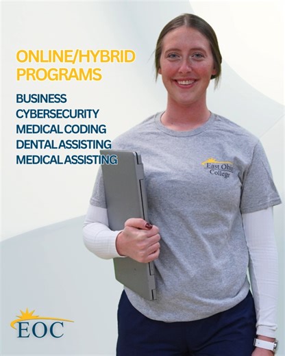East Ohio College on Instagram: "Start your new year with accelerated online classes in Dental/Medical Assisting, Medical Coding, Business, or Cybersecurity! Accelerate Your Future Today! Take the next step! Schedule a virtual tour today! #EOC #EastOhioCollege #DentalAssisting #MedicalAssisting #MedicalCoding #Business #Cybersecurity"