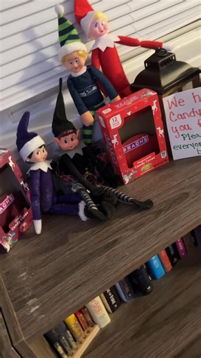 Elf on the shelf, day 22! This is another we do every year, and the kids have been wondering when the elves are going to bring candy canes! It’s finally time and they are gonna be so excited in the morning!❤️ #elfontheshelf | BlondieBrand