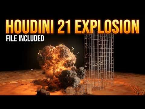 Houdini 21 Explosion Simulation | Pyro + RBD Breakdown ( Houdini File Included )