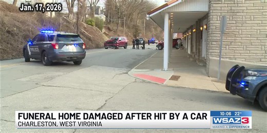Funeral home repairing damages after it was hit by a car