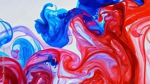 Abstract Red and blue liquid flow with 16K sRGB colors, TV monitor color profile test Stock Video