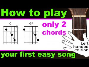 Left handed guitar lesson. A very easy guitar tune, only 2 chords. Absolute beginners guitar course