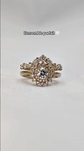 Engagement ring and wedding band combo