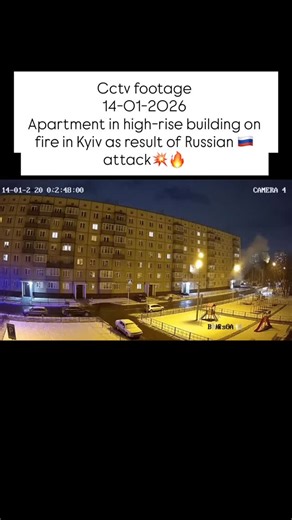 Freedom Pulse on Instagram: "🚨 Fire Reported in Kyiv Apartment Building After Attack Show in cctv footage A fire broke out in an apartment inside a high-rise building in Kyiv’s Obolonskyi district following an attack, according to city officials. The head of the Kyiv City Military Administration, Tymur Tkachenko, confirmed the incident in a statement shared on Telegram. #Breakingnews #usa #Ukraine #Russia #droneattack"