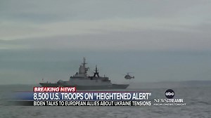 U.S. TROOPS ON “HEIGHTENED ALERT”: Pres. Biden spoke to European leaders on a video call as the Pentagon says about 8,500 U.S. troops are on “heightened alert” for possible rapid deployment to back NATO allies. Martha Raddatz reports. https://abcn.ws/3fPOC7k | ABC World News Tonight with David Muir