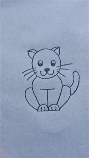 Simple cat drawing 😂😂#drawing #art #easydrawing