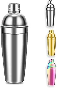 Kyraton Cocktail Shaker, Professional Grade Martini Shaker, Premium Stainless Steel Cocktail Shaker, Bar Accessories for Home Bars 24oz Total Volume