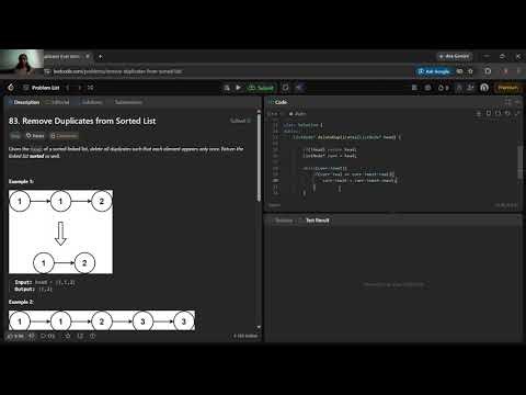 LeetCode : 83 Remove Duplicates from Sorted List | Linked List C++ | Step-by-Step Explaination