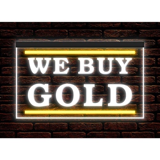 We Buy Gold LED Neon Sign, Jewelry Shop Decor Illuminated Display Light Neon Sign Dual Colors - Etsy