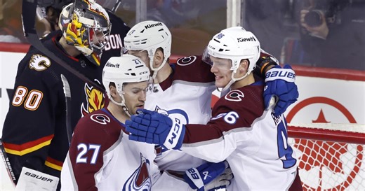 Mikko Rantanen extends point streak to 10 games with four more as Avs beat Flames 6-2