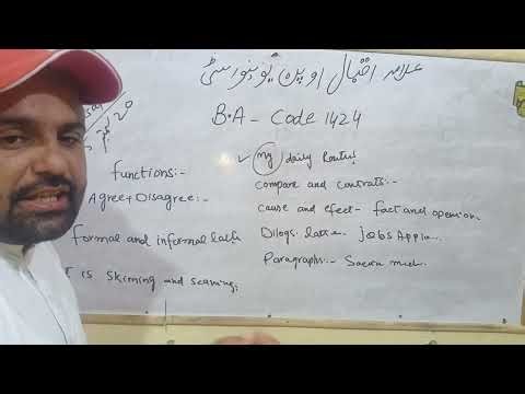 Aiou B.A Code 1424 English Solved guess paper Exam 20 Sep 2025