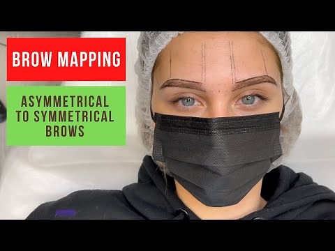 BROW MAPPING Tutorial. How to fix uneven brows for POWDER BROWS technique