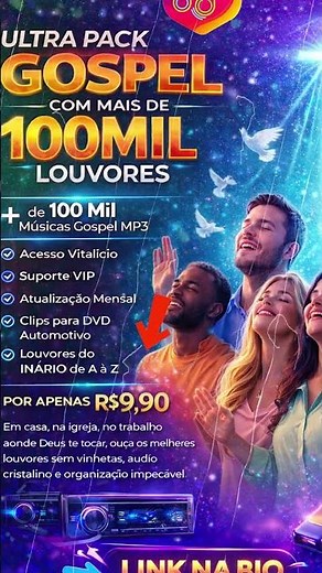Ultra Pack Gospel + de 100 MIL Louvores Atualizados 2026 pra você usar sem perder tempo, Baixe agora