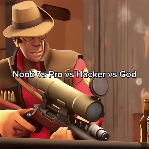 Noob, Pro, Hacker, God in Team Fortress 2 Gameplay