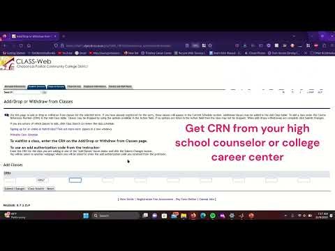 How to add a course by CRN | How to Drop a course