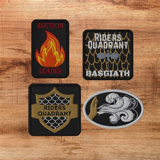 Fourth Wing Riders Quadrant Patch, Basgiath Cosplay, Flame Section, Wind Wielder, Embroidered Iron-on - Etsy