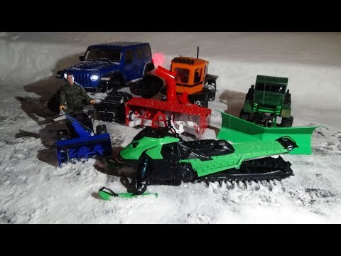 SKEERIDE 2 175 RC SNOWMOBILE 3D PRINTED, 2X SNOW BLOWER RC 6X6 SNOW PLOWING TRX6 ON TRACK ADVENTURE.