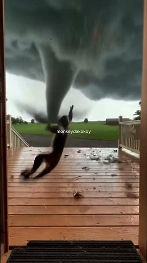 Watch This Monkey's Wild Ride in a Tornado | Funny CCTV Footage