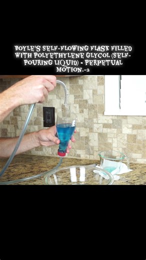 Boyle's Self-Flowing Flask Filled With Polyethylene Glycol (Self-Pouring Liquid) = Perpetual Motion.-2