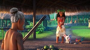 Watch 'I'm curious about that chickeneating the rock. He seems to lack the basic...' | Moana Clip