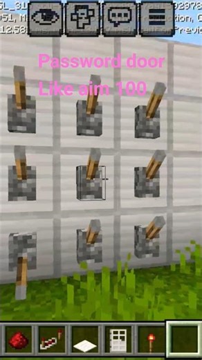 Password door in minecraft #minecraft #gaming