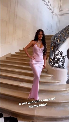Kim Kardashian at Victoria Beckham show during Paris Fashion Week. #kimkardashian