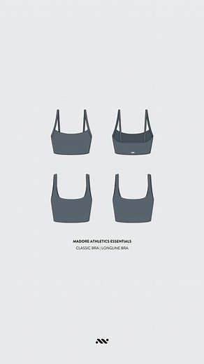 Madore Athletics on Instagram: "Introducing the Essentials Line: Classic Bra & Longline Bra Bras that deliver the perfect blend of support and style. Built for everyday comfort and versatility. Launching December 10th 12pm EST"