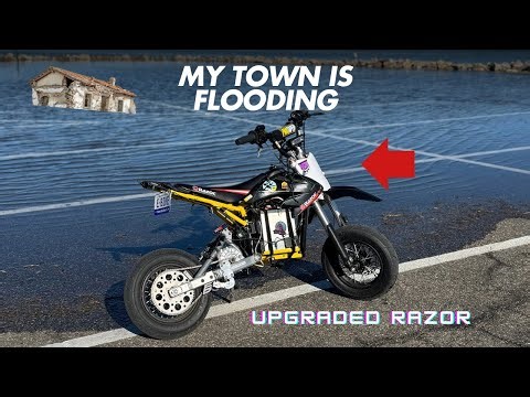 Riding my modded razor mx650 around this sinking town