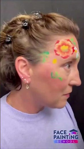 Flower face paint design tutorial