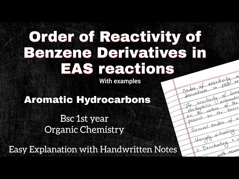 Order of Reactivity of Benzene Derivatives in EAS Reaction | Easy explanation |Aromatic hydrocarbons