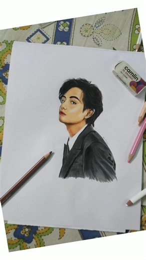 Kim Taehyung💜 #taehyung #bts #btsarmy #drawing #pencildrawing #art #viral #trending #explore #shorts