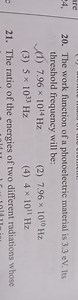 The work function of a photoelectric material is 3.3 eV. Its th... | Filo