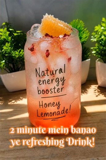 Honey lemonade Recipe | Natural Energy Booster Drink | Summer Special #shorts