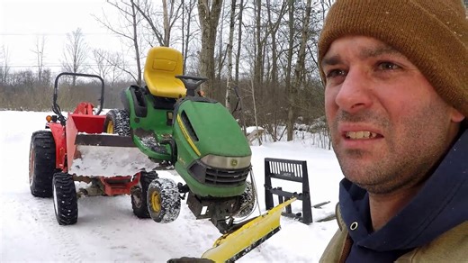 John Deere LA145 Rescue & Snow Test! | Starting Issues Fixed