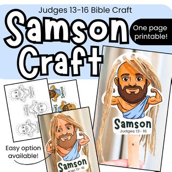 Samson’s Hair 3D Bible Craft Activity | One Page Printable | Judges 13-16