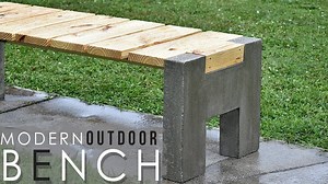 How to Make a Modern Outdoor Concrete and Wood BENCH | DIY Creators