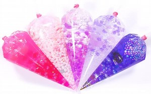 【DIY】用各种珠子制成的美丽透明史莱姆【slime 助眠】