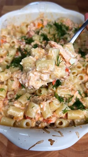 Baked Salmon & Feta Pasta Recipe 🍝 #easyrecipe #foodlover #delicious#pasta