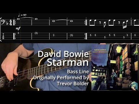 David Bowie - Starman (Bass Line w/ Tabs and Standard Notation)