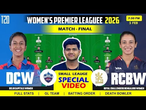 RCB vs DC , RCB-W vs DC-W Team , RCB Women vs Delhi Capitals Women 22ND WPL Match