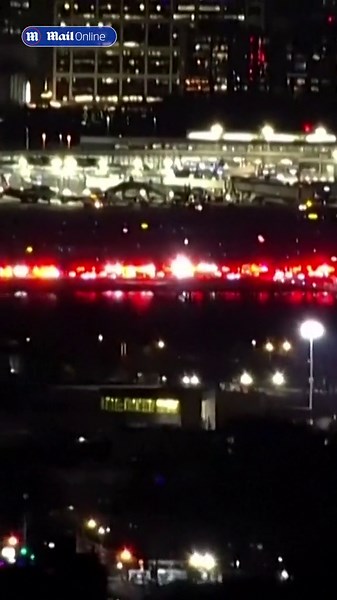 Aerial footage shows massive emergency response after plane crash