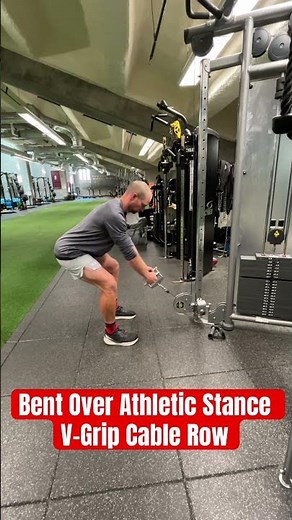 Bent Over Athletic Stance V-Grip Cable Row