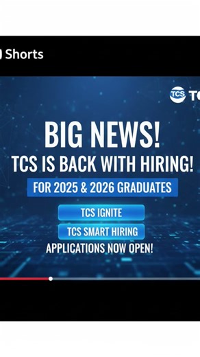 🚨 TCS IS HIRING! 2025 & 2026 Batch! 🚀 Apply Now!!!!#shorts #shortvideo #tcs #hiring